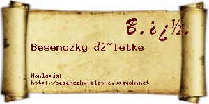 Besenczky Életke névjegykártya